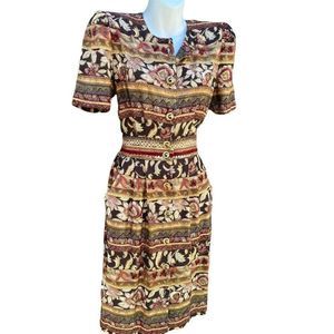 Vintage80s 90s POSITIVE ATTITUDE Western Style rayon Dress Size 4P